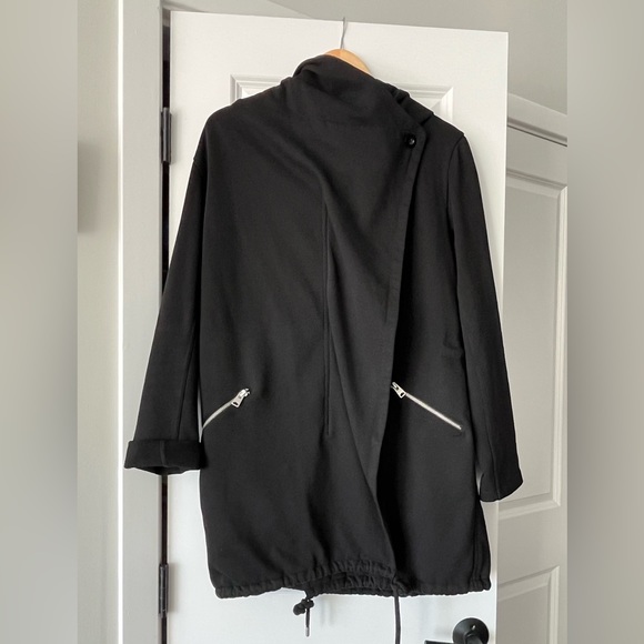 ALL SAINTS Navarre Oversized Jacket Sweatshirt Black - Picture 6 of 16